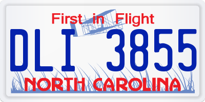 NC license plate DLI3855