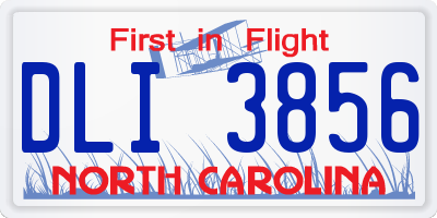 NC license plate DLI3856