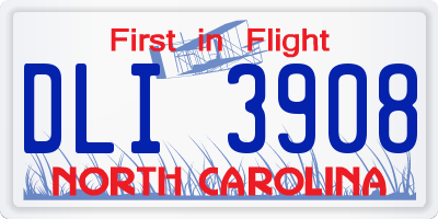 NC license plate DLI3908