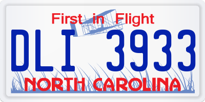 NC license plate DLI3933