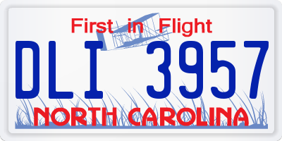 NC license plate DLI3957