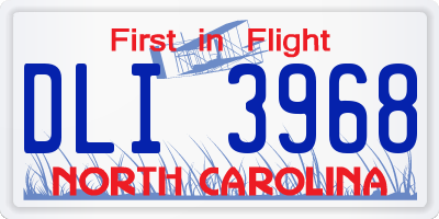 NC license plate DLI3968