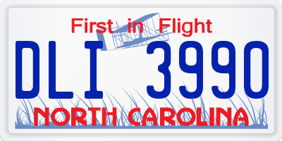 NC license plate DLI3990