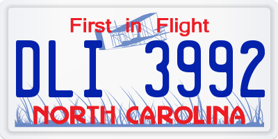 NC license plate DLI3992