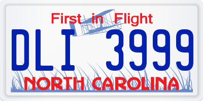 NC license plate DLI3999