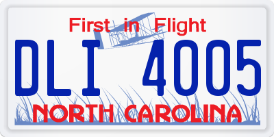 NC license plate DLI4005