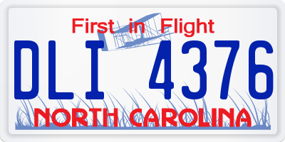 NC license plate DLI4376