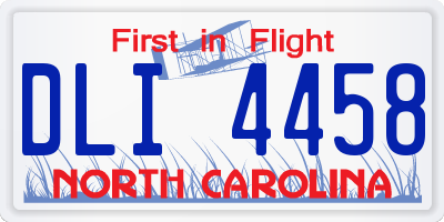 NC license plate DLI4458