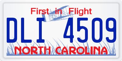 NC license plate DLI4509