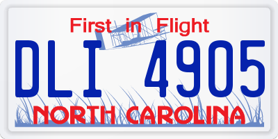 NC license plate DLI4905