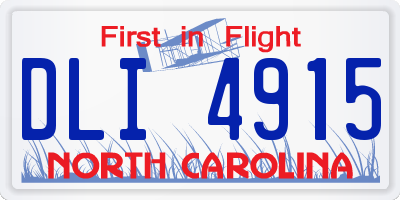 NC license plate DLI4915