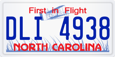 NC license plate DLI4938