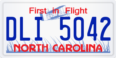 NC license plate DLI5042