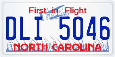 NC license plate DLI5046