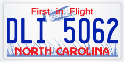 NC license plate DLI5062