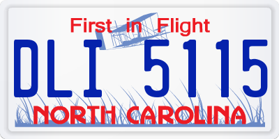 NC license plate DLI5115