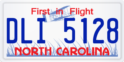 NC license plate DLI5128