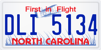 NC license plate DLI5134
