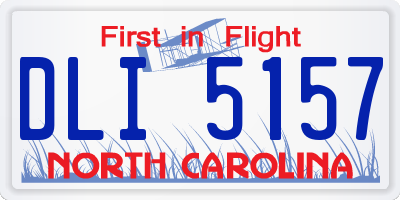NC license plate DLI5157