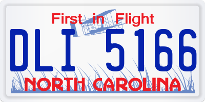 NC license plate DLI5166