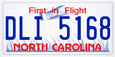 NC license plate DLI5168