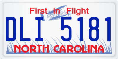 NC license plate DLI5181