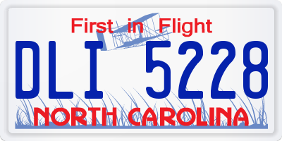 NC license plate DLI5228