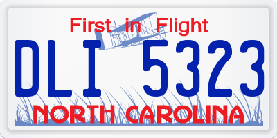 NC license plate DLI5323