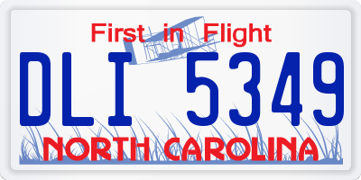 NC license plate DLI5349