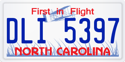 NC license plate DLI5397