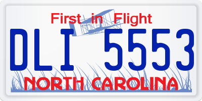 NC license plate DLI5553