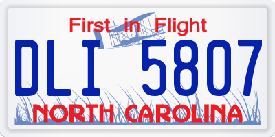 NC license plate DLI5807