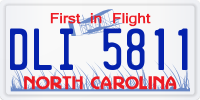 NC license plate DLI5811