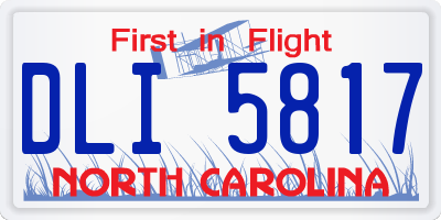 NC license plate DLI5817