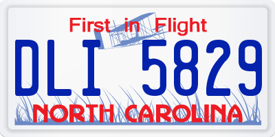 NC license plate DLI5829