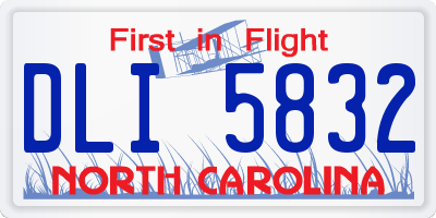 NC license plate DLI5832