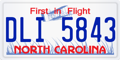 NC license plate DLI5843