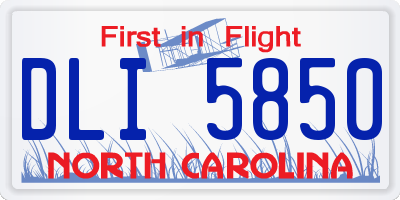 NC license plate DLI5850