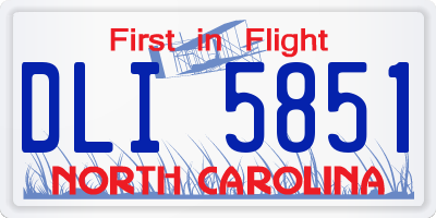 NC license plate DLI5851
