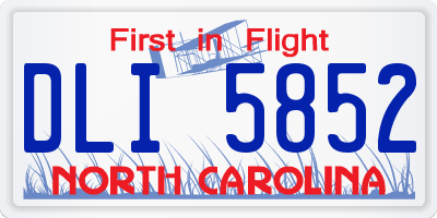 NC license plate DLI5852