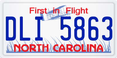 NC license plate DLI5863