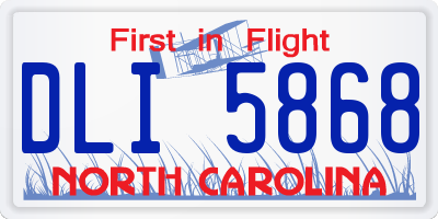 NC license plate DLI5868