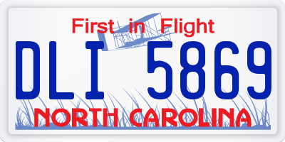 NC license plate DLI5869