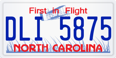 NC license plate DLI5875