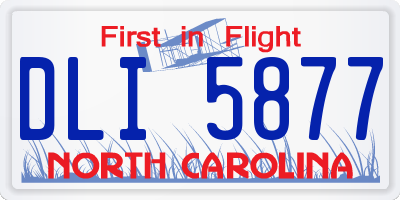 NC license plate DLI5877