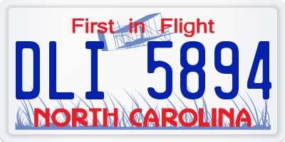 NC license plate DLI5894