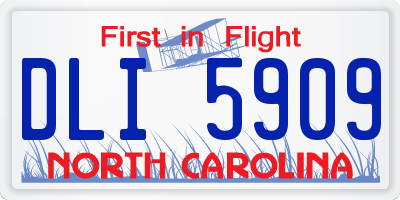 NC license plate DLI5909
