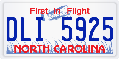 NC license plate DLI5925