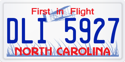 NC license plate DLI5927