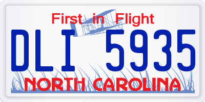 NC license plate DLI5935